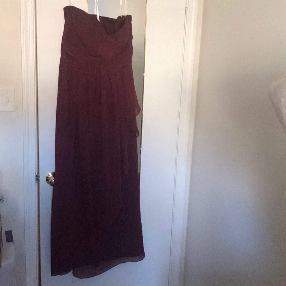 Amazing wine colored strapless dress!